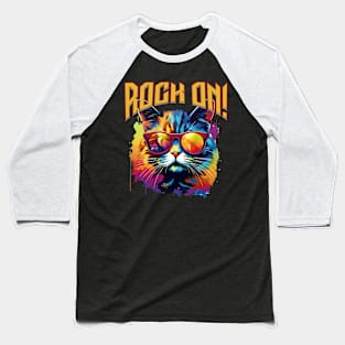 Cool Cat Rock On! Baseball T-Shirt